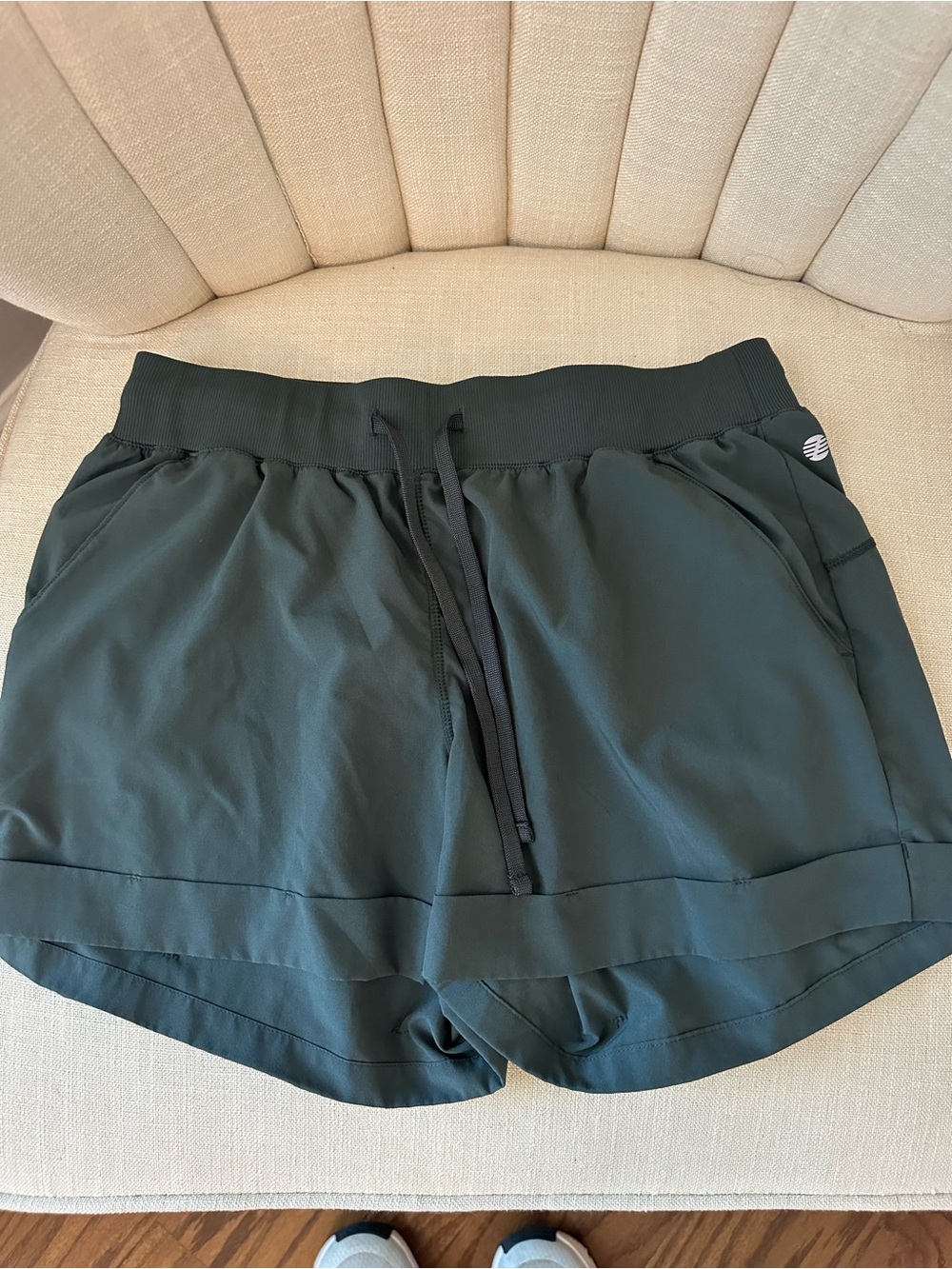 Zella Forest Green Athletic Shorts with Drawstring